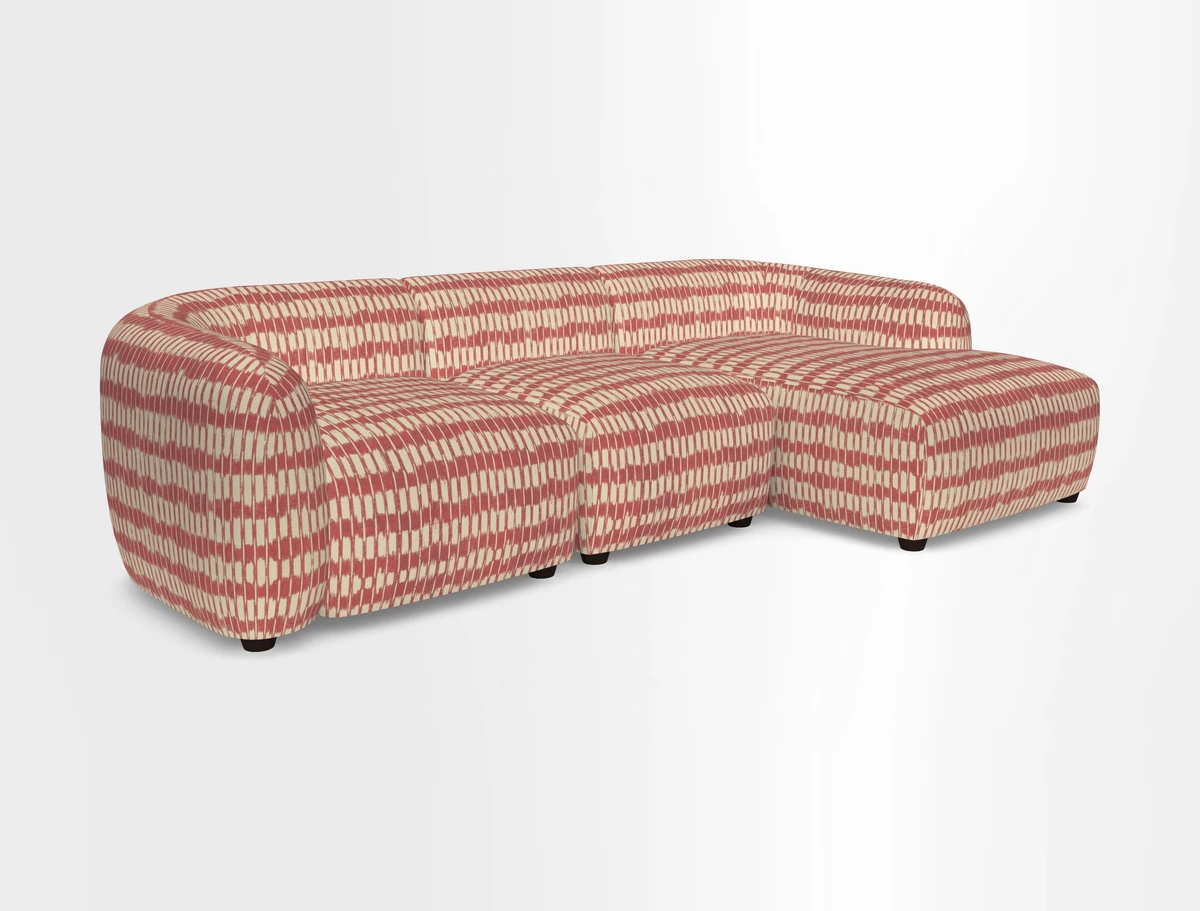 Form modular chaise sofa RHF in Harpers Bazaar Spheres Artists Peony