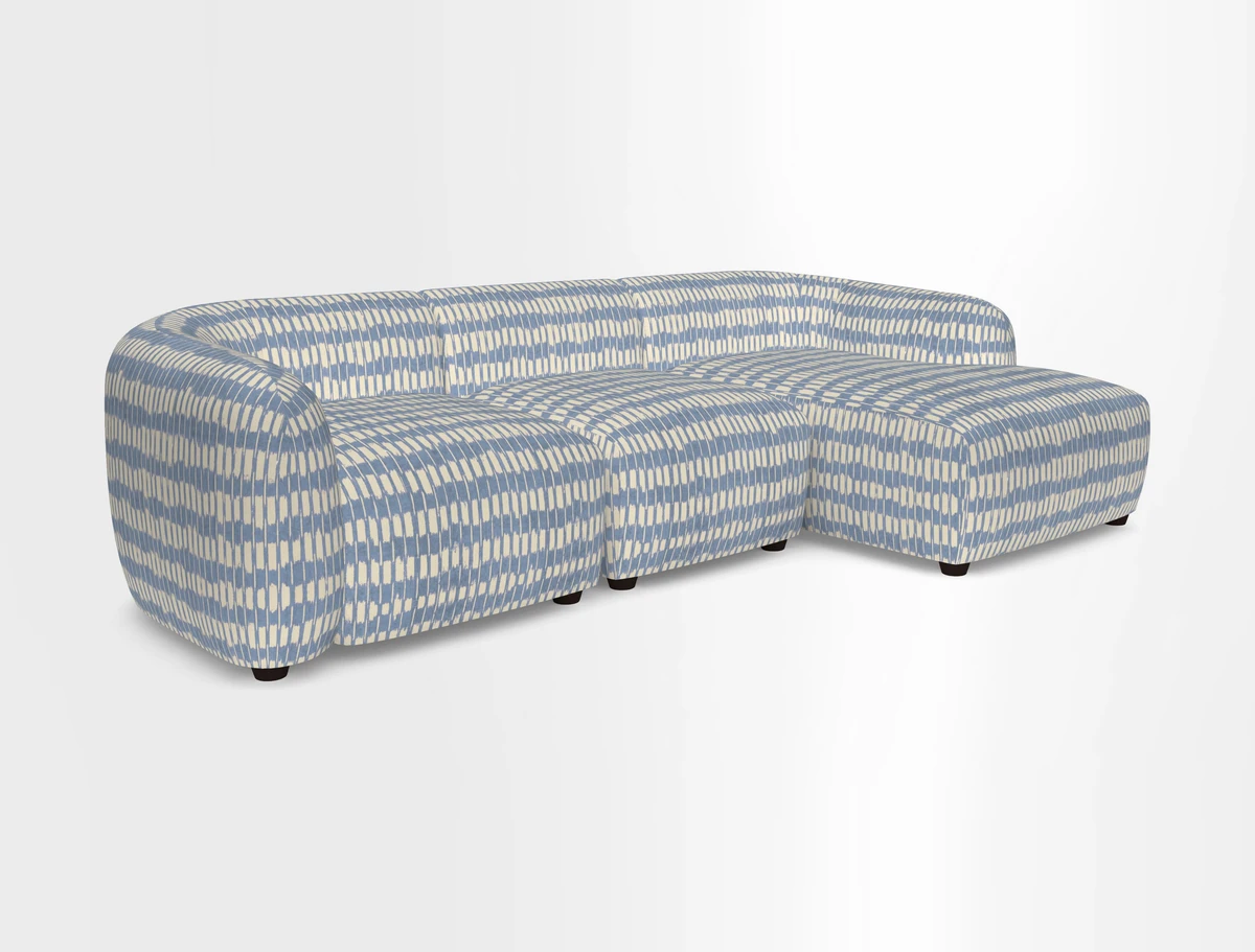 Form modular chaise sofa RHF in Harpers Bazaar Spheres Artists Peony