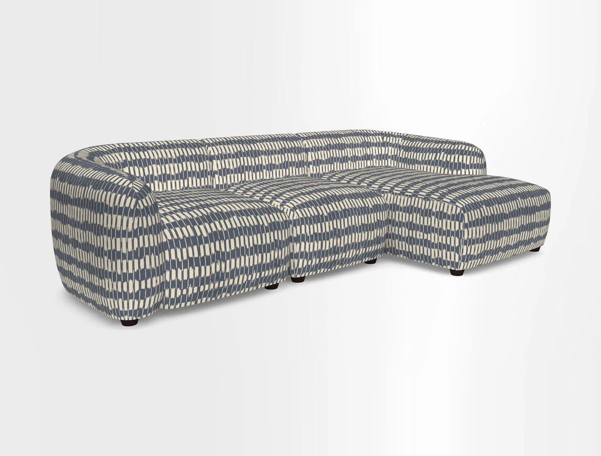 Form modular chaise sofa RHF in Harpers Bazaar Spheres Artists Peony