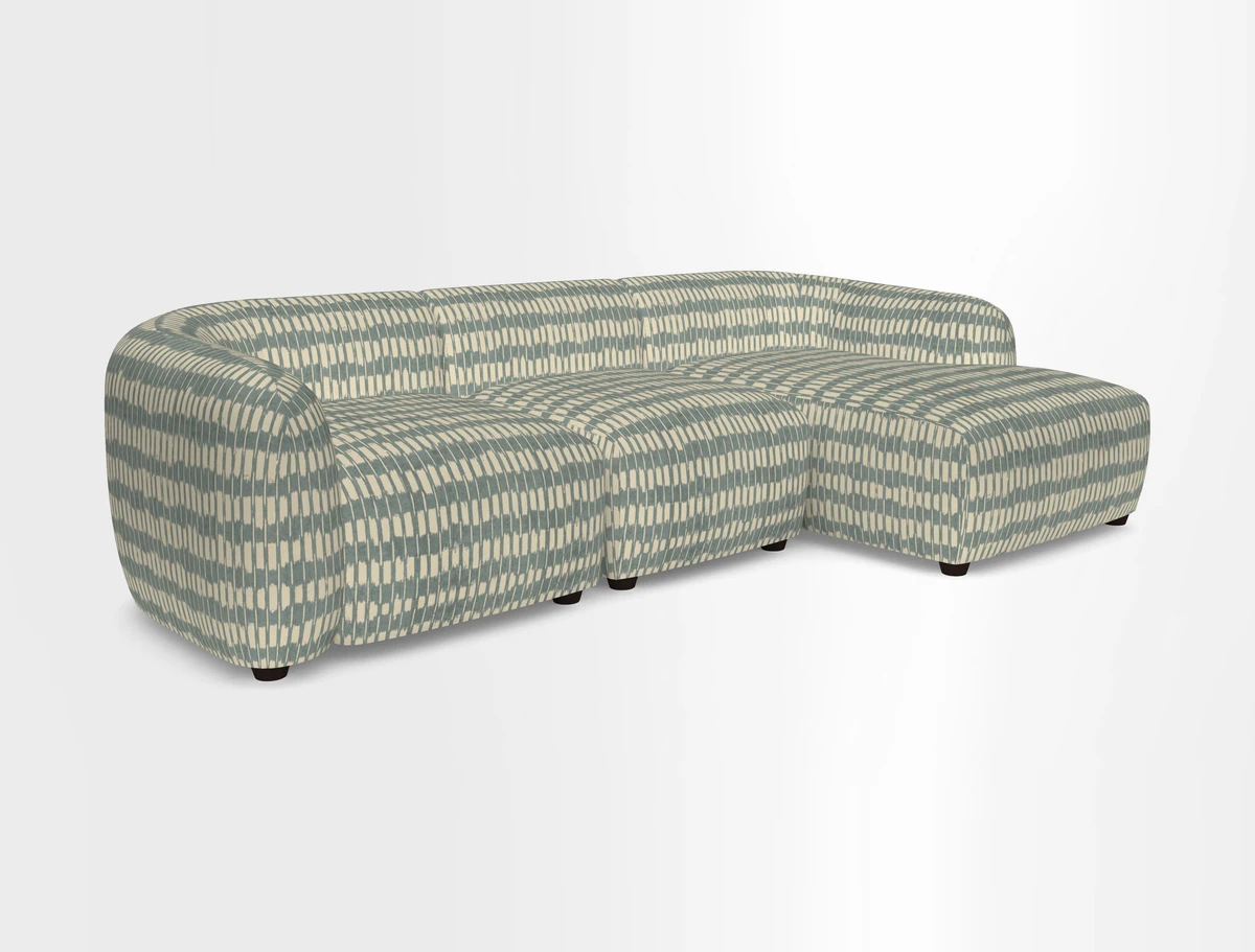 Form modular chaise sofa RHF in Harpers Bazaar Spheres Artists Peony