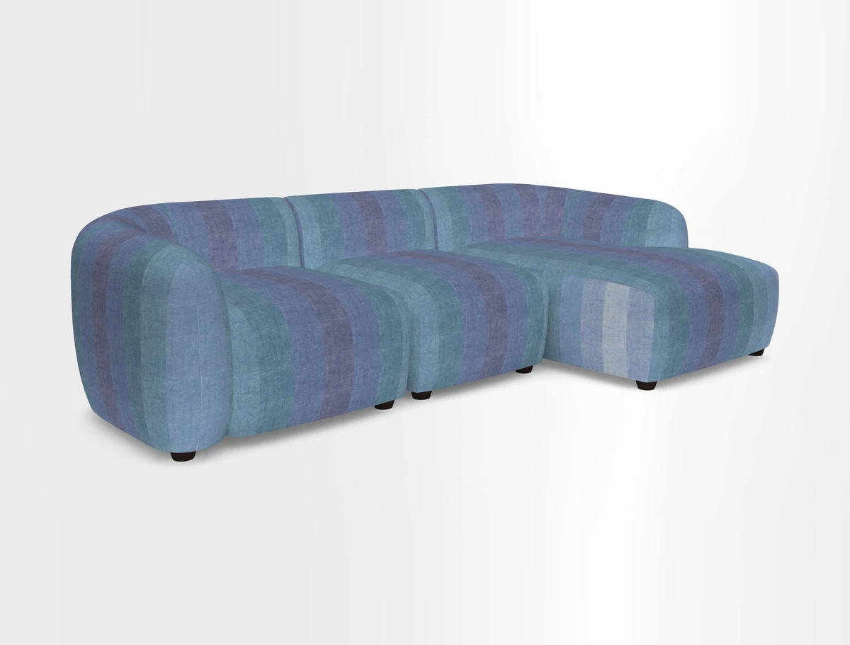 Form modular chaise sofa LHF in Harpers Bazaar Spheres Artists Peony