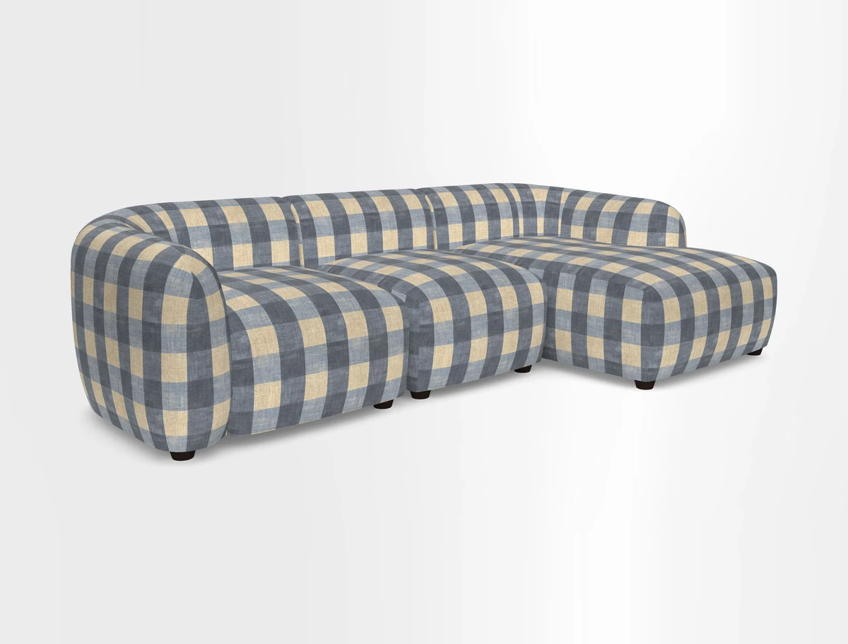 Form modular chaise sofa LHF in Harpers Bazaar Spheres Artists Peony