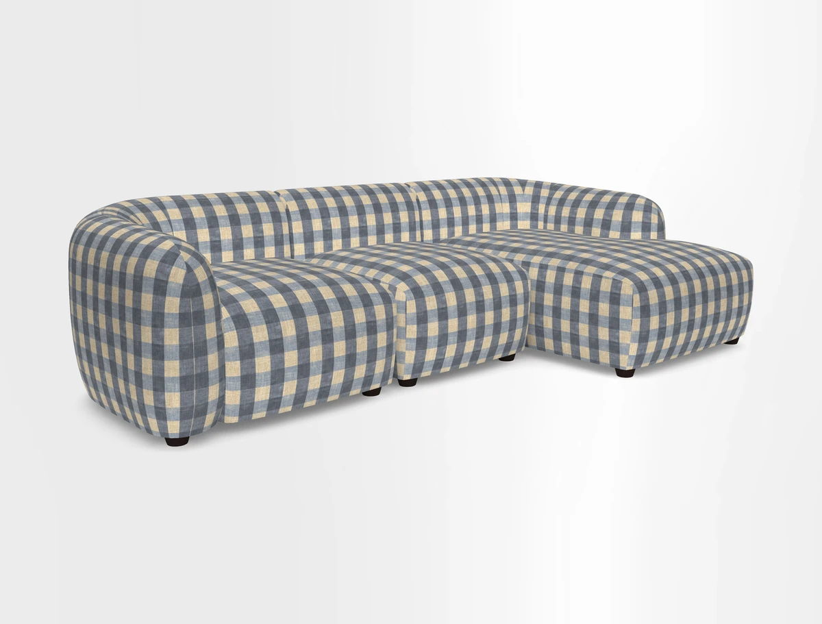 Form modular chaise sofa LHF in Harpers Bazaar Spheres Artists Peony