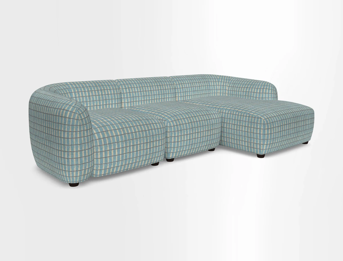 Form modular chaise sofa RHF in Harpers Bazaar Spheres Artists Peony
