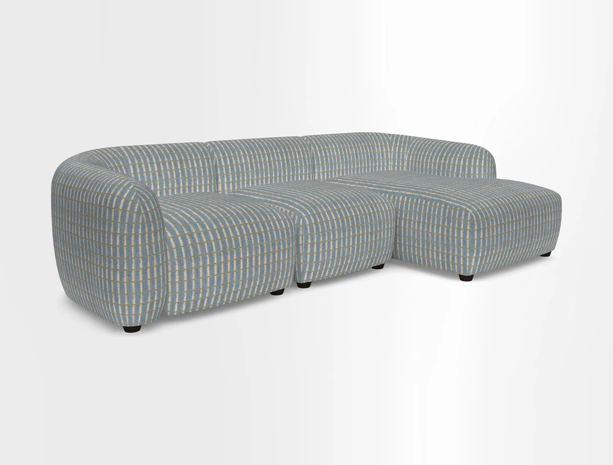 Form modular chaise sofa RHF in Harpers Bazaar Spheres Artists Peony