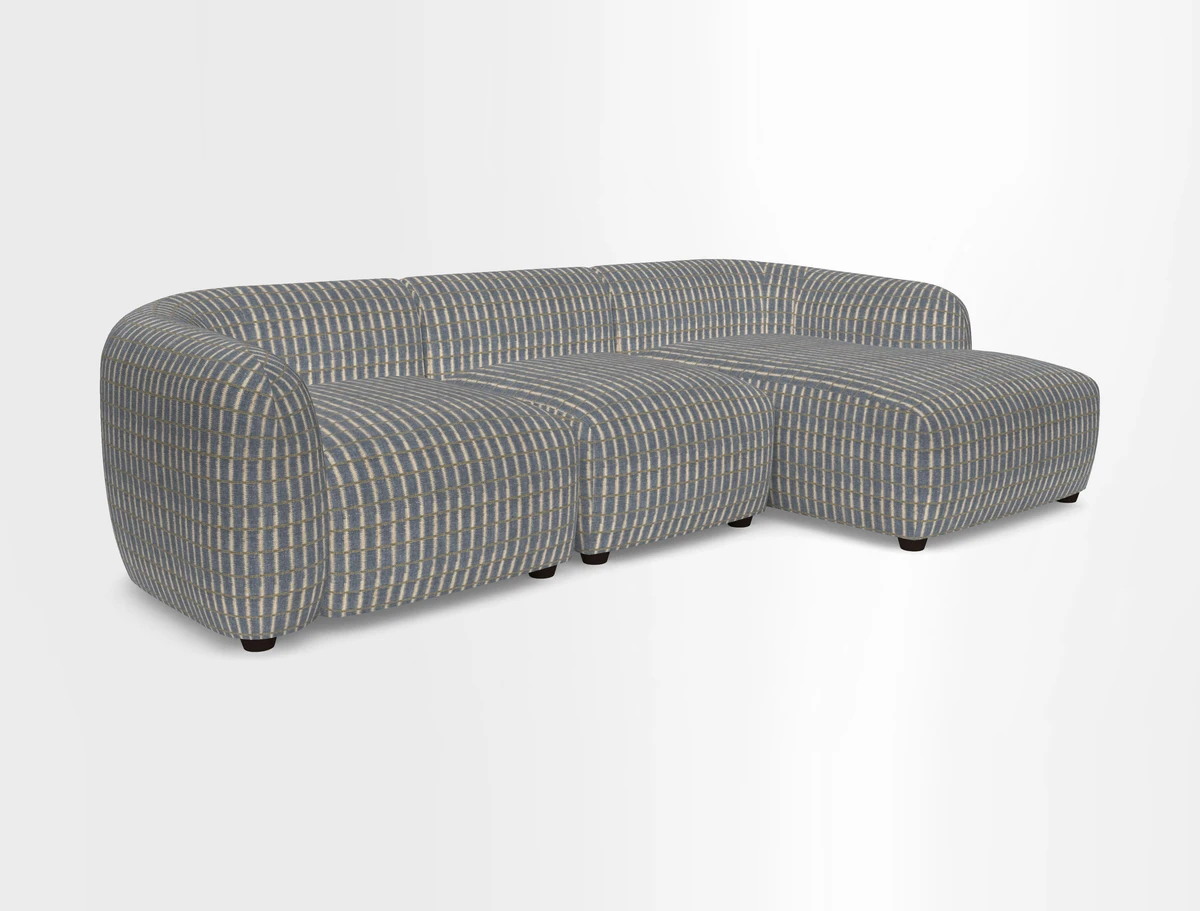 Form modular chaise sofa RHF in Harpers Bazaar Spheres Artists Peony