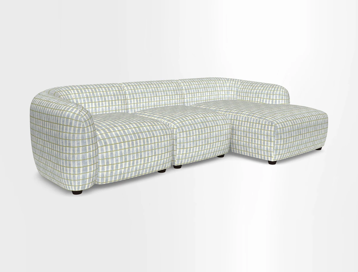 Form modular chaise sofa RHF in Harpers Bazaar Spheres Artists Peony