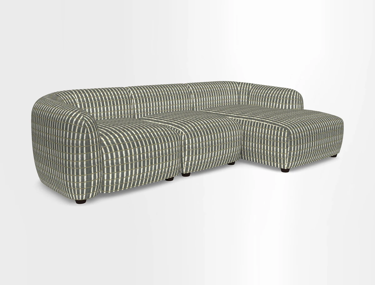 Form modular chaise sofa RHF in Harpers Bazaar Spheres Artists Peony