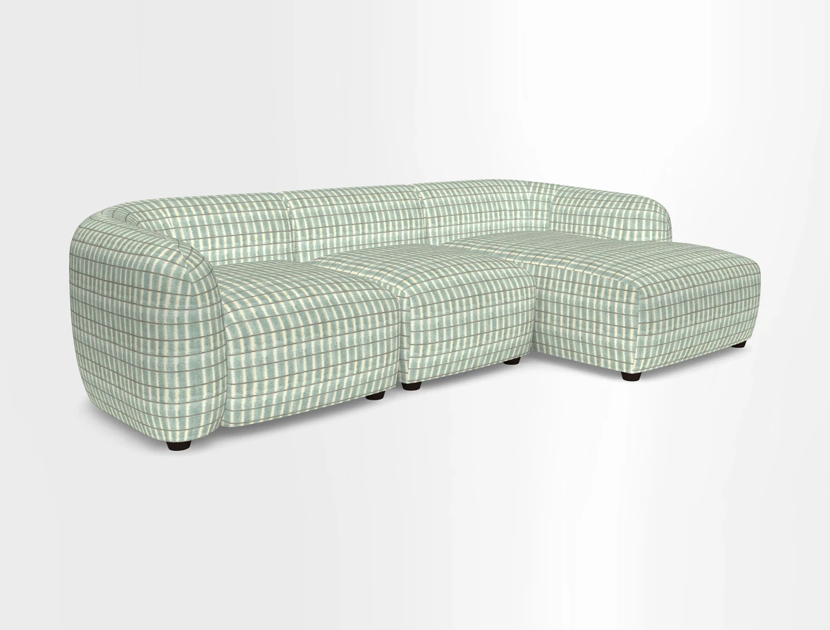 Form modular chaise sofa RHF in Harpers Bazaar Spheres Artists Peony