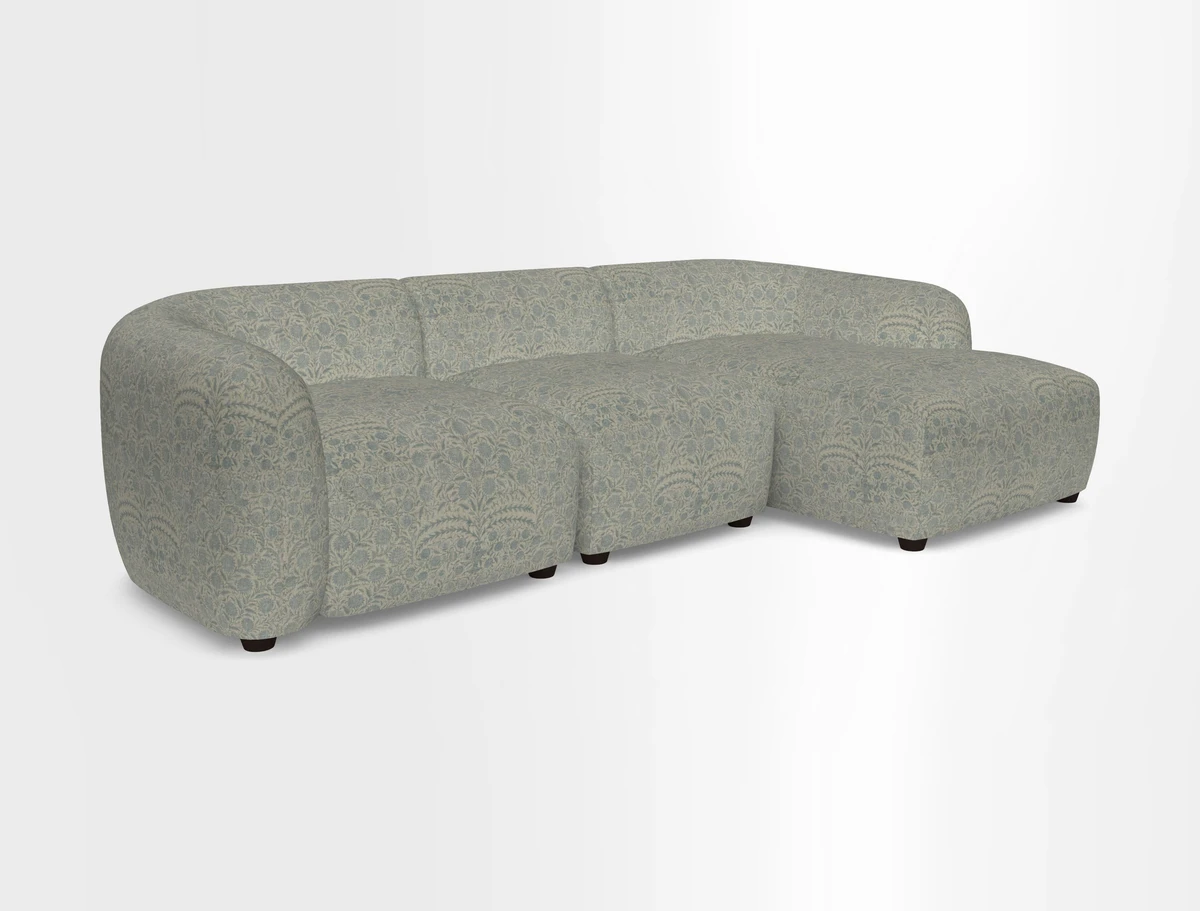 Form modular chaise sofa RHF in Harpers Bazaar Spheres Artists Peony
