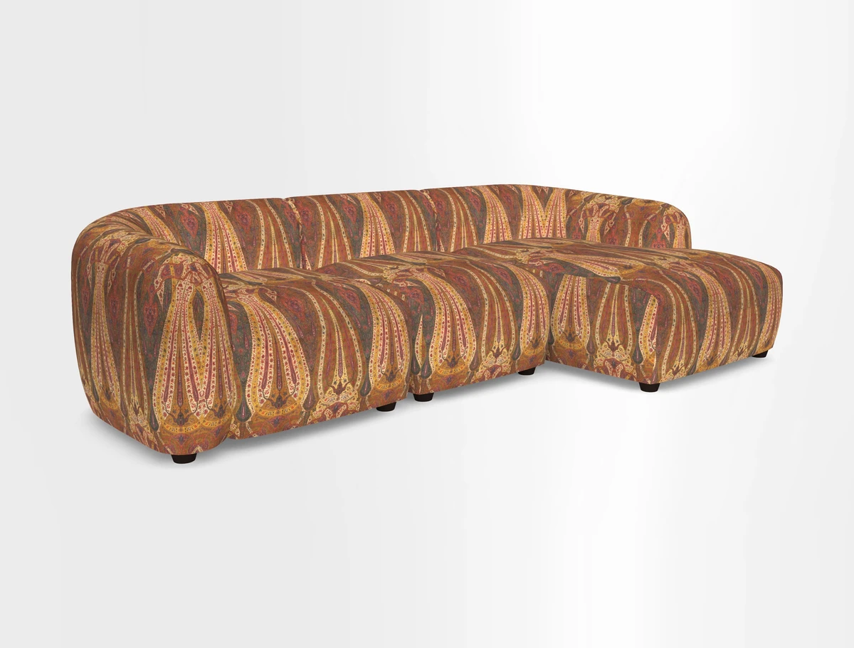Form modular chaise sofa RHF in Harpers Bazaar Spheres Artists Peony