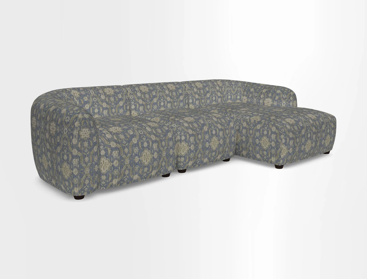 Form modular chaise sofa RHF in Harpers Bazaar Spheres Artists Peony