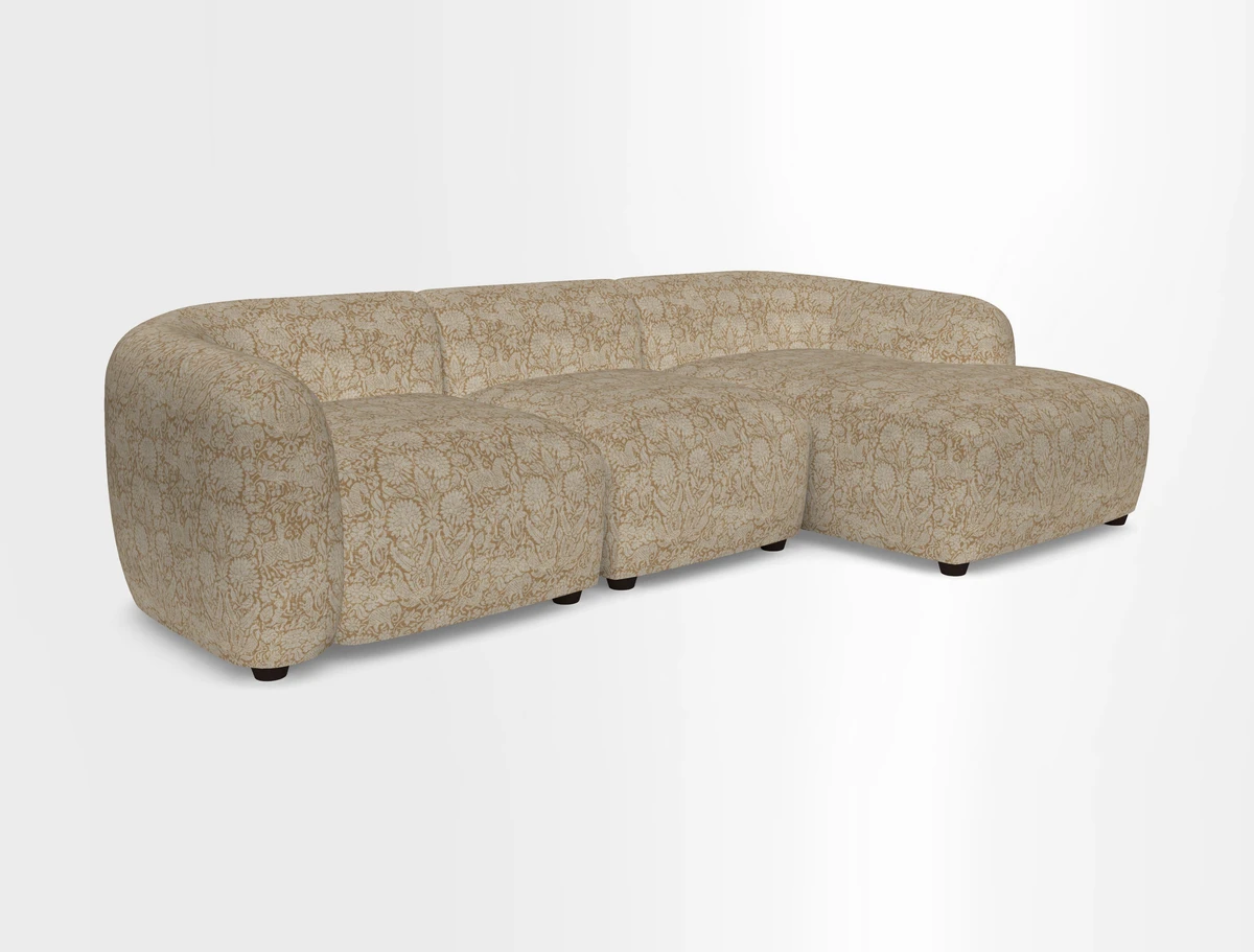 Form modular chaise sofa RHF in Harpers Bazaar Spheres Artists Peony