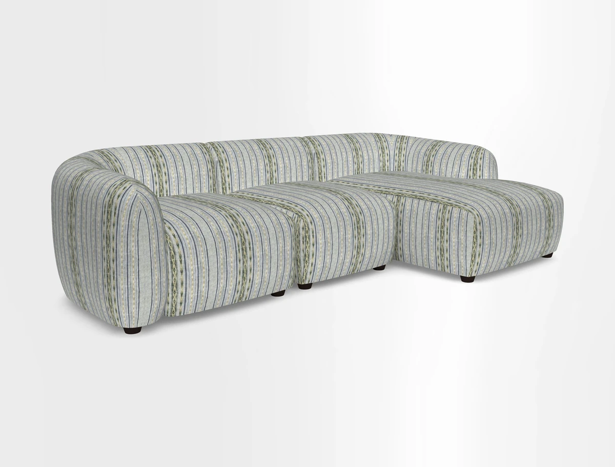 Form modular chaise sofa RHF in Harpers Bazaar Spheres Artists Peony
