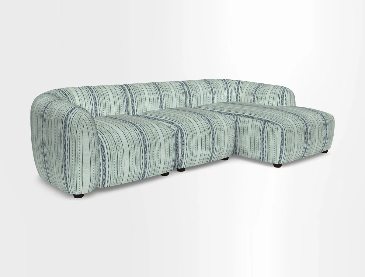 Form modular chaise sofa RHF in Harpers Bazaar Spheres Artists Peony