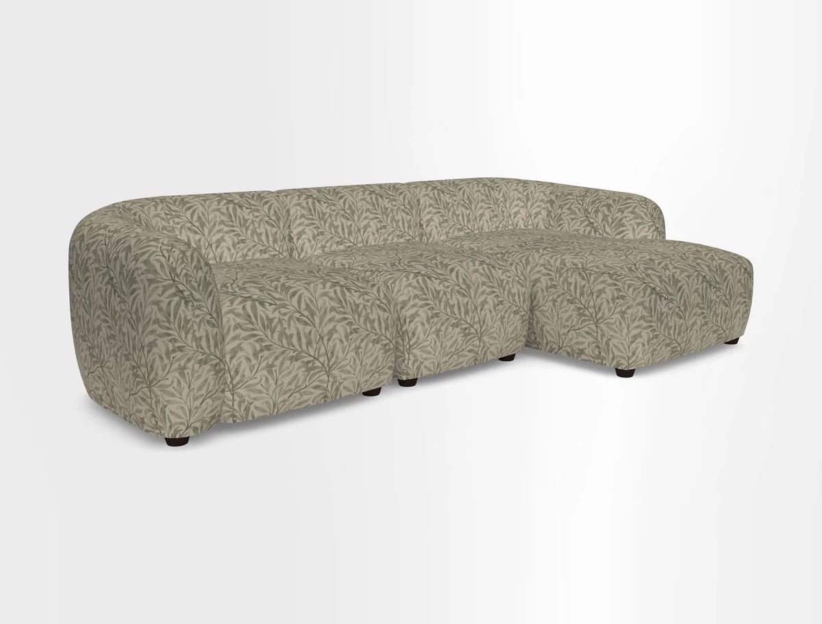 Form modular chaise sofa RHF in Harpers Bazaar Spheres Artists Peony