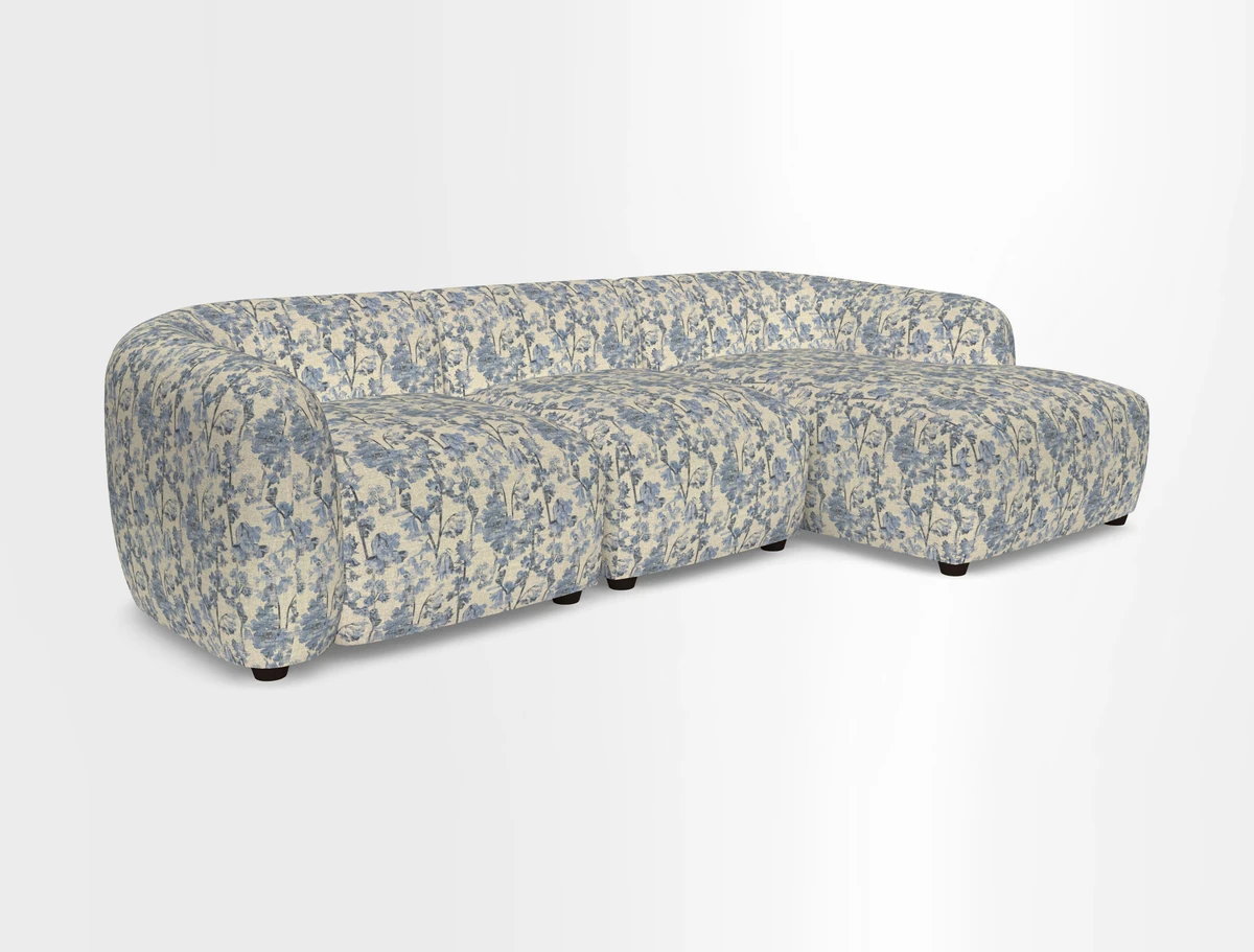 Form modular chaise sofa LHF in Harpers Bazaar Spheres Artists Peony