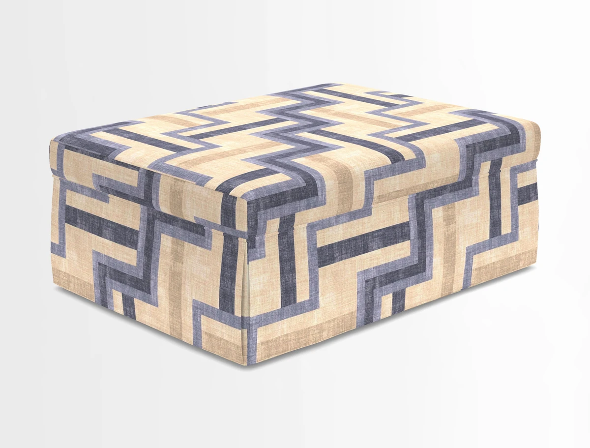 Fontwell footstool in Globe Thistle Storm