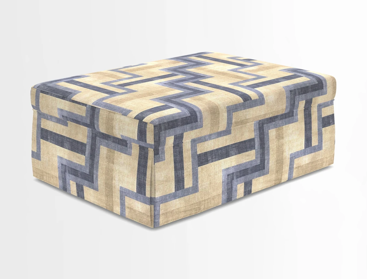 Fontwell footstool in Globe Thistle Storm