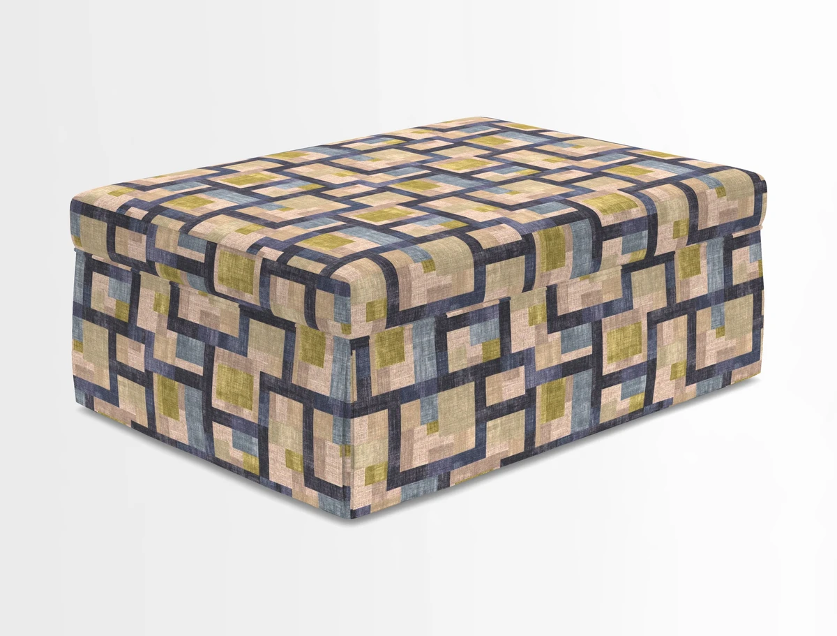 Fontwell footstool in Globe Thistle Storm