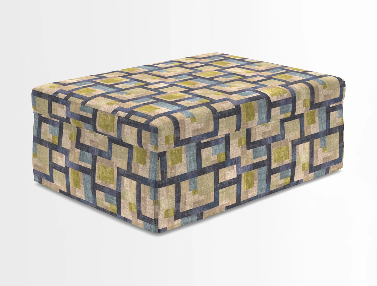 Fontwell footstool in Globe Thistle Storm