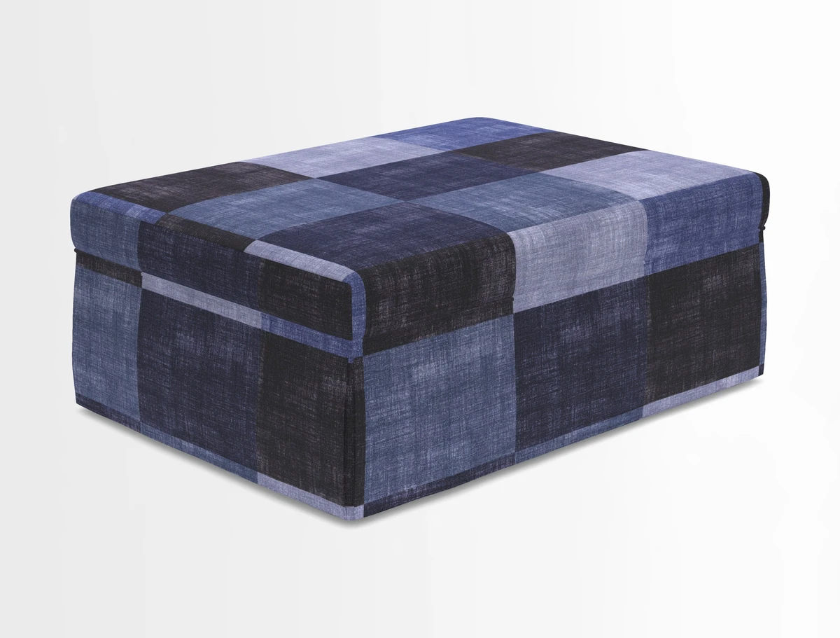 Fontwell footstool in Globe Thistle Storm