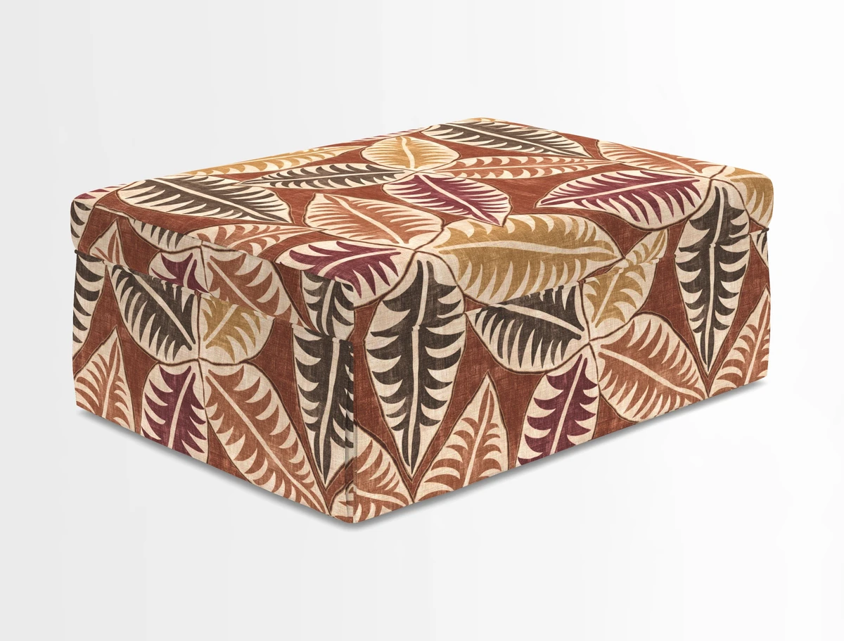 Fontwell footstool in Globe Thistle Storm