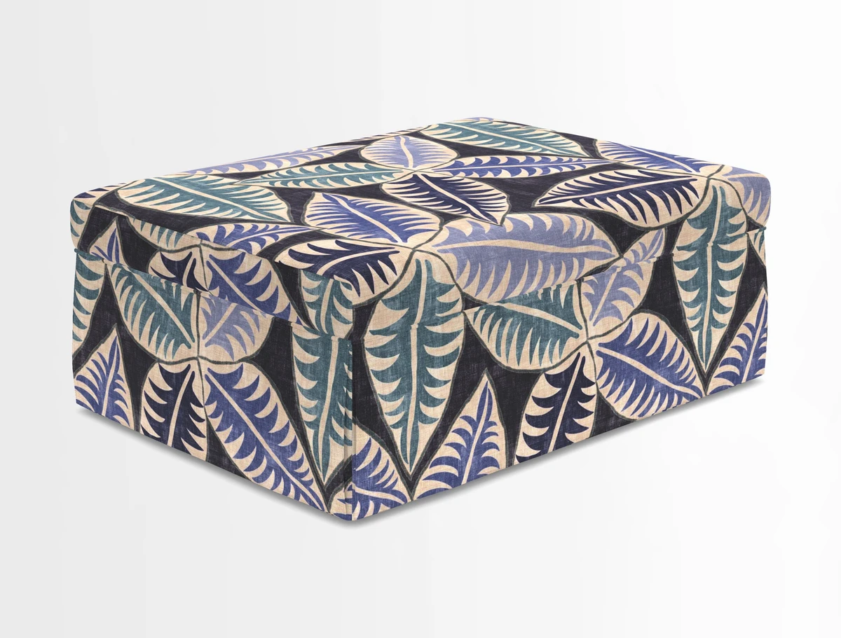 Fontwell footstool in Globe Thistle Storm