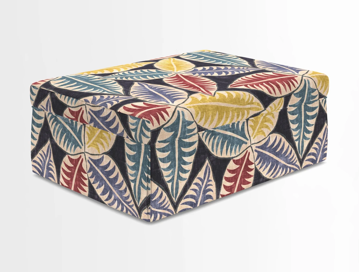 Fontwell footstool in Globe Thistle Storm