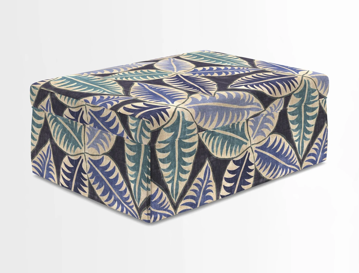 Fontwell footstool in Globe Thistle Storm