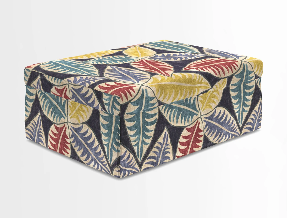Fontwell footstool in Globe Thistle Storm