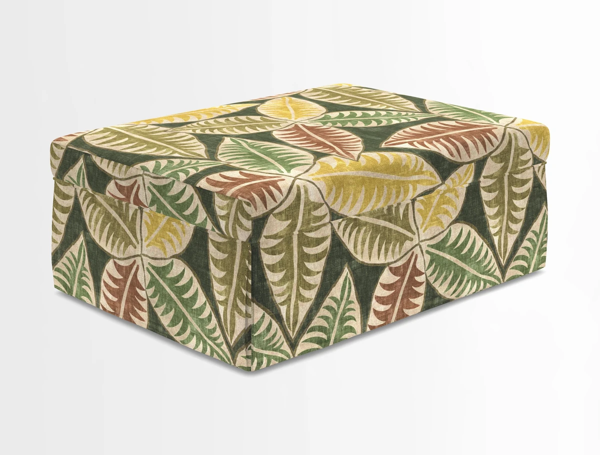 Fontwell footstool in Globe Thistle Storm