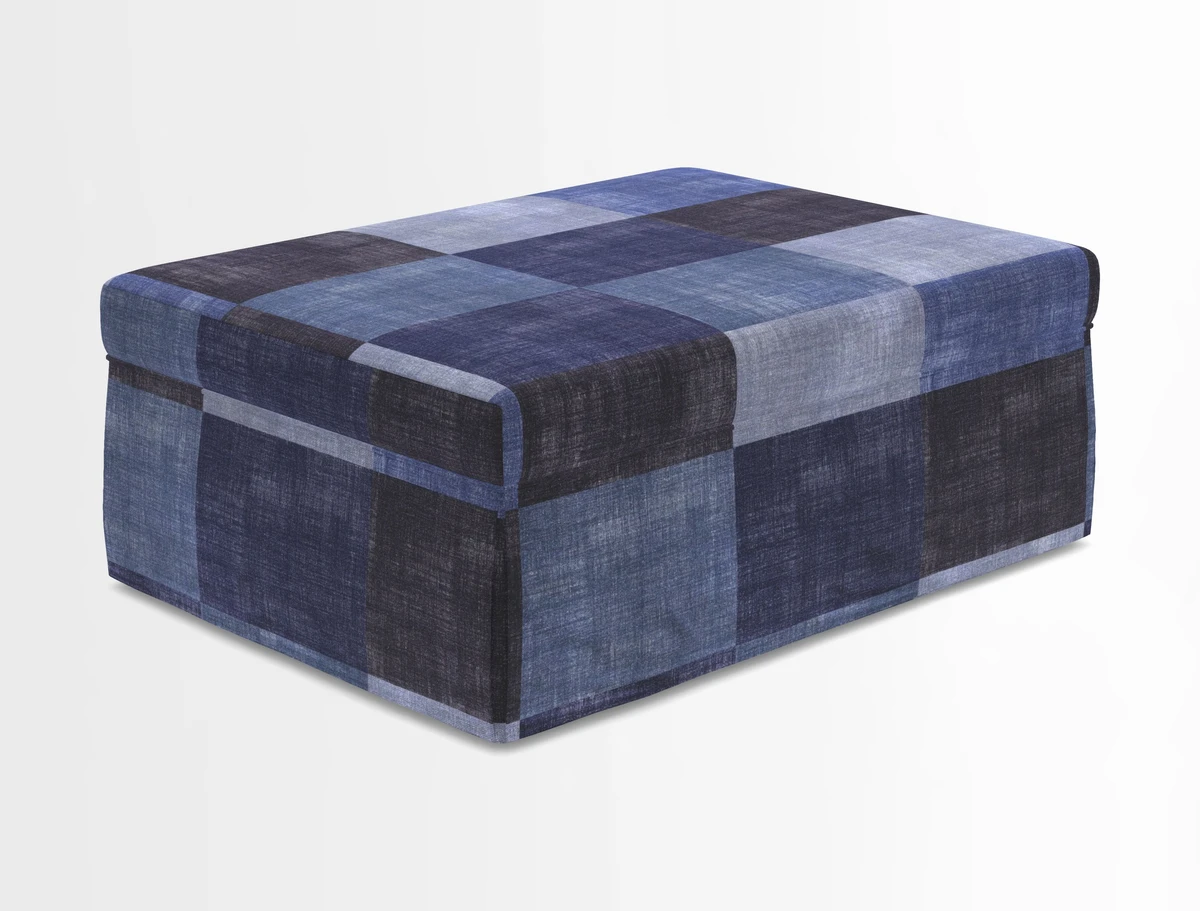 Fontwell footstool in Globe Thistle Storm