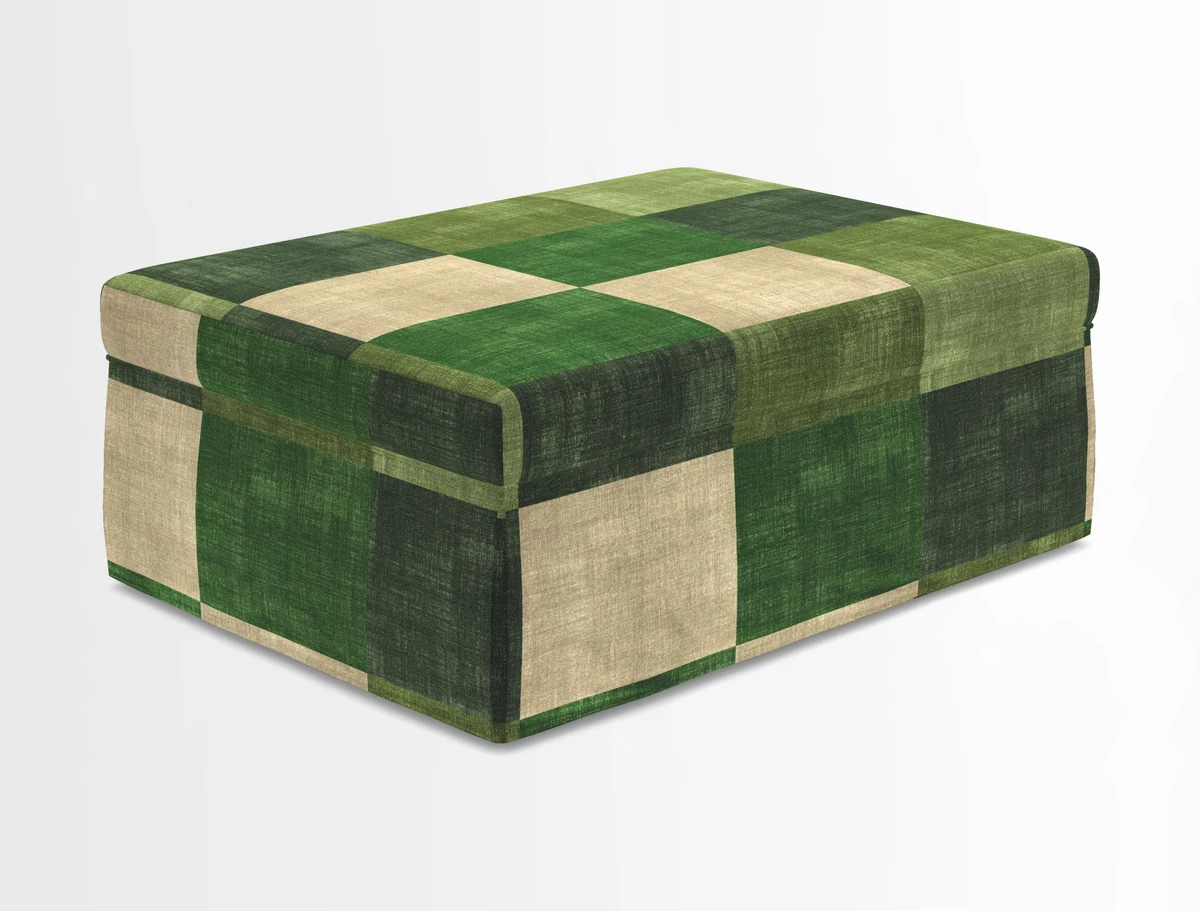 Fontwell footstool in Globe Thistle Storm