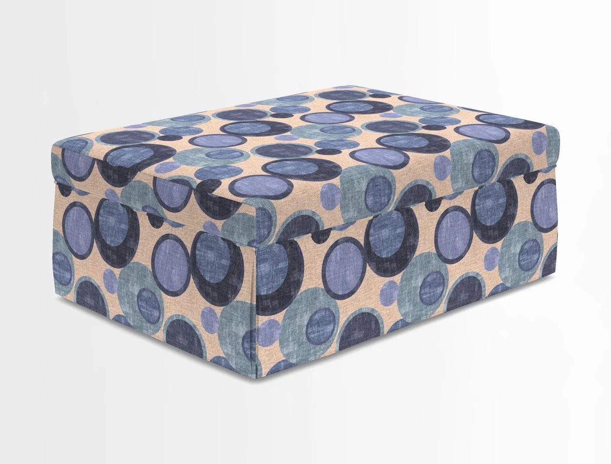 Fontwell footstool in Globe Thistle Storm