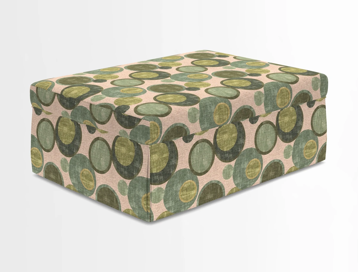 Fontwell footstool in Globe Thistle Storm