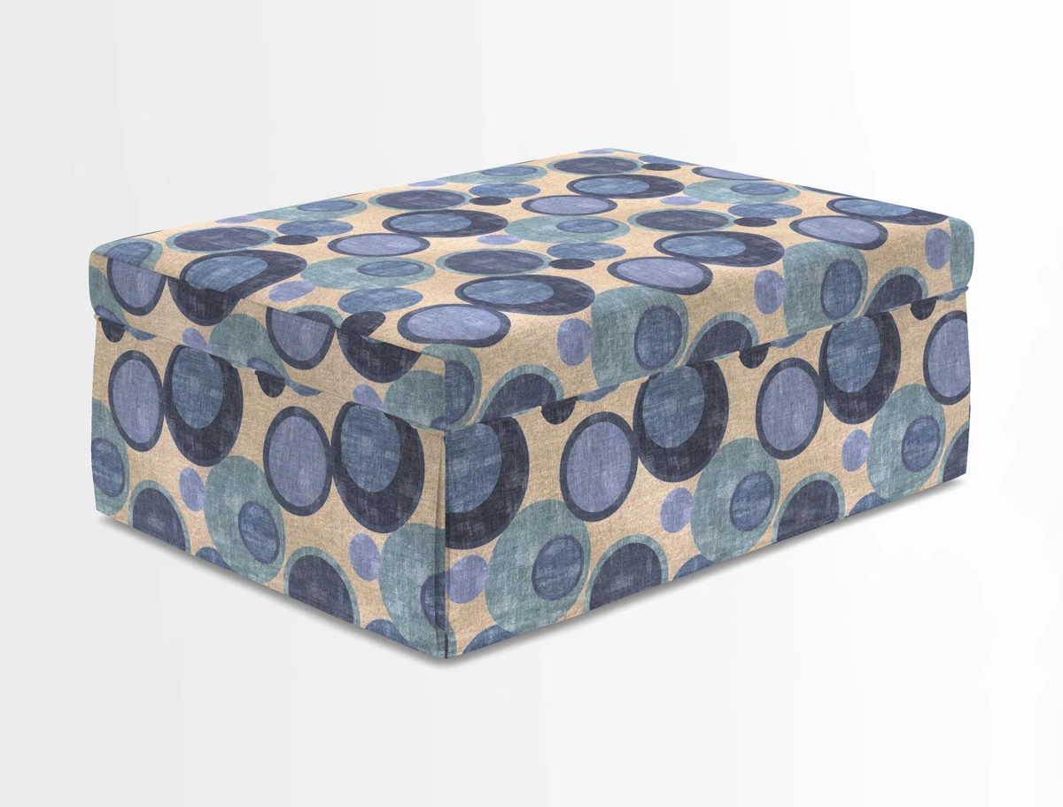 Fontwell footstool in Globe Thistle Storm