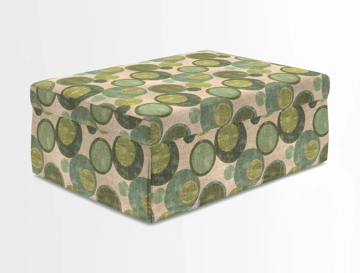 Fontwell footstool in Globe Thistle Storm