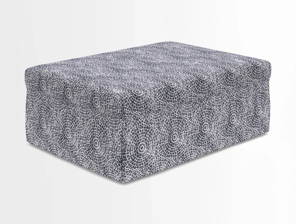 Fontwell footstool in Globe Thistle Storm