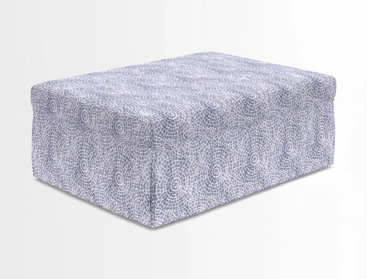 Fontwell footstool in Globe Thistle Storm