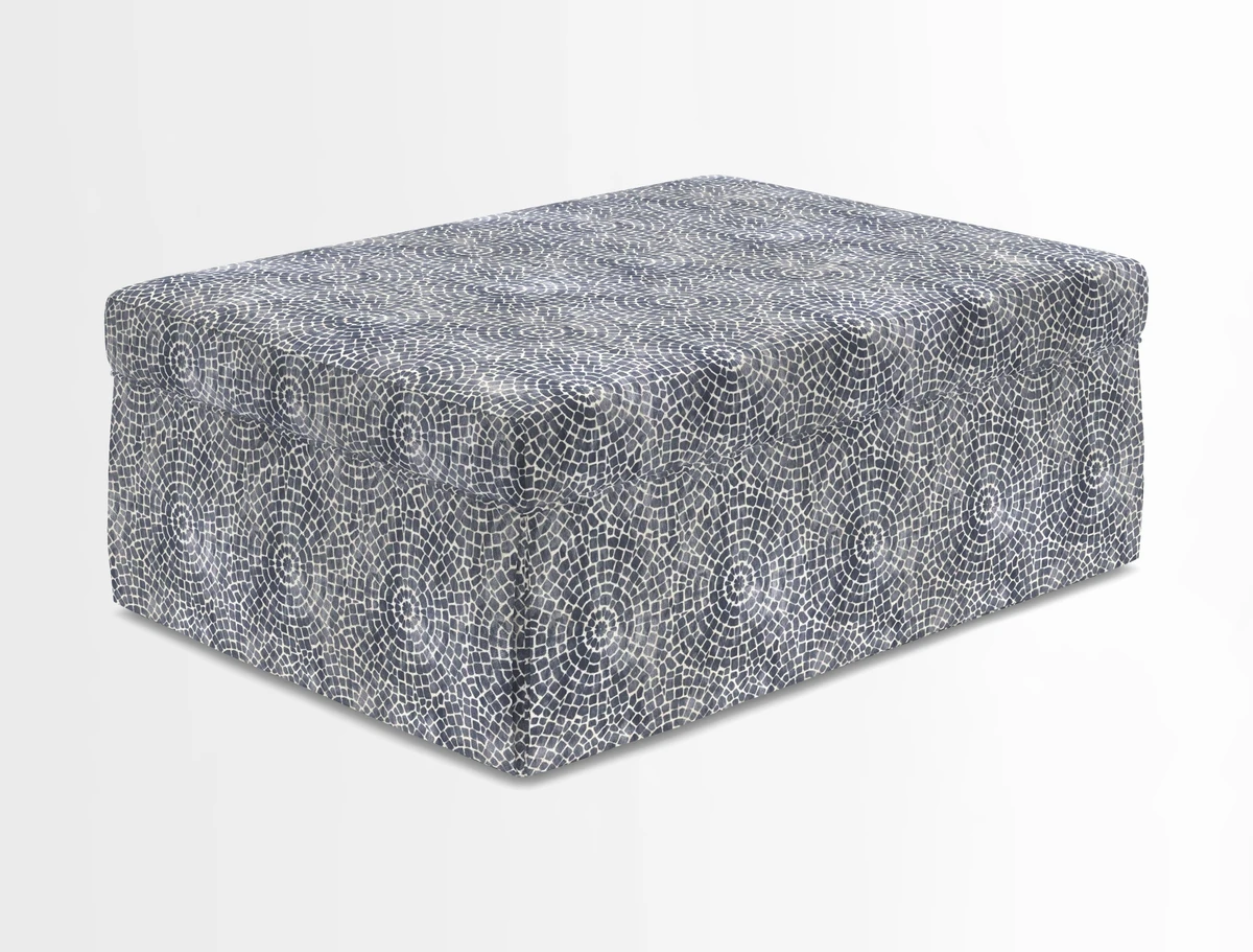 Fontwell footstool in Globe Thistle Storm