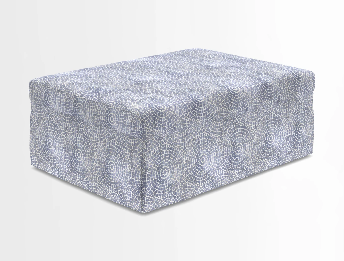 Fontwell footstool in Globe Thistle Storm