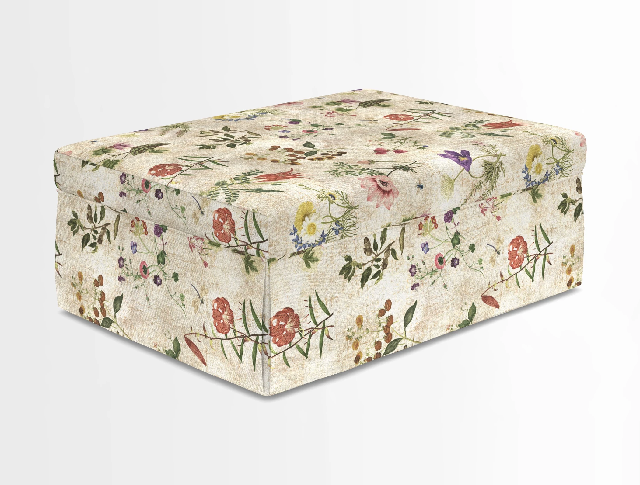 Fontwell footstool in Globe Thistle Storm