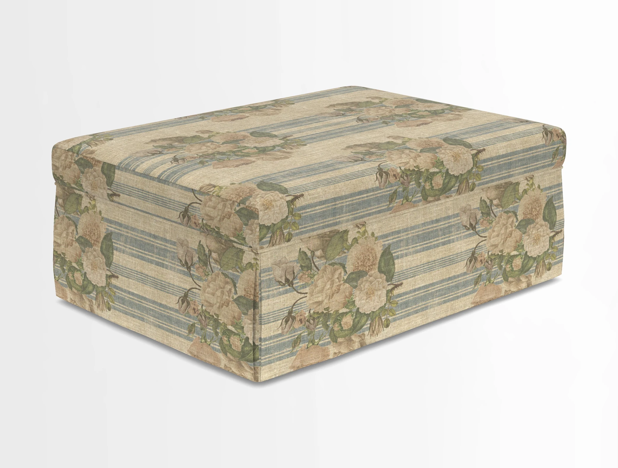 Fontwell footstool in Globe Thistle Storm