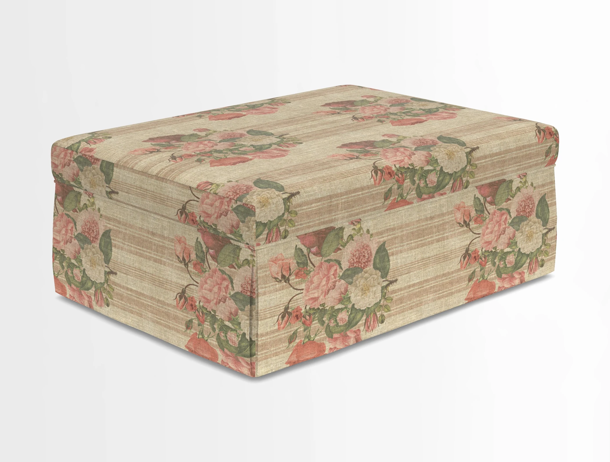 Fontwell footstool in Globe Thistle Storm