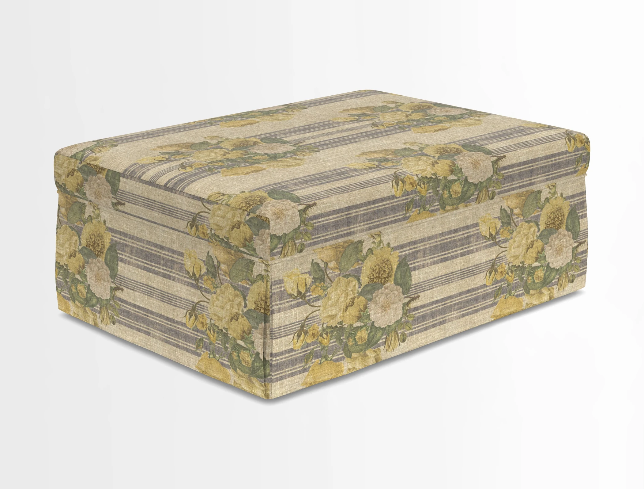 Fontwell footstool in Globe Thistle Storm