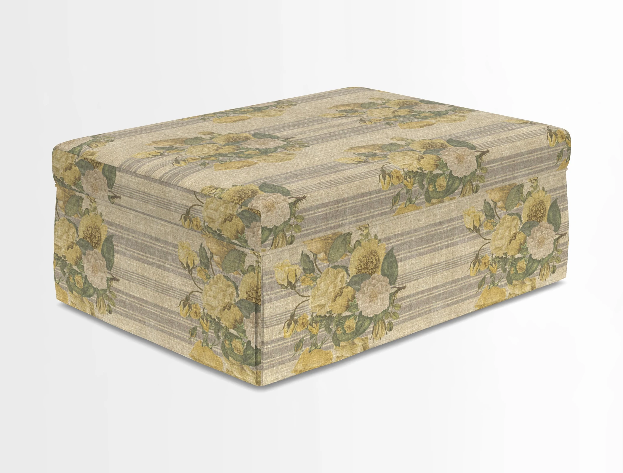 Fontwell footstool in Globe Thistle Storm