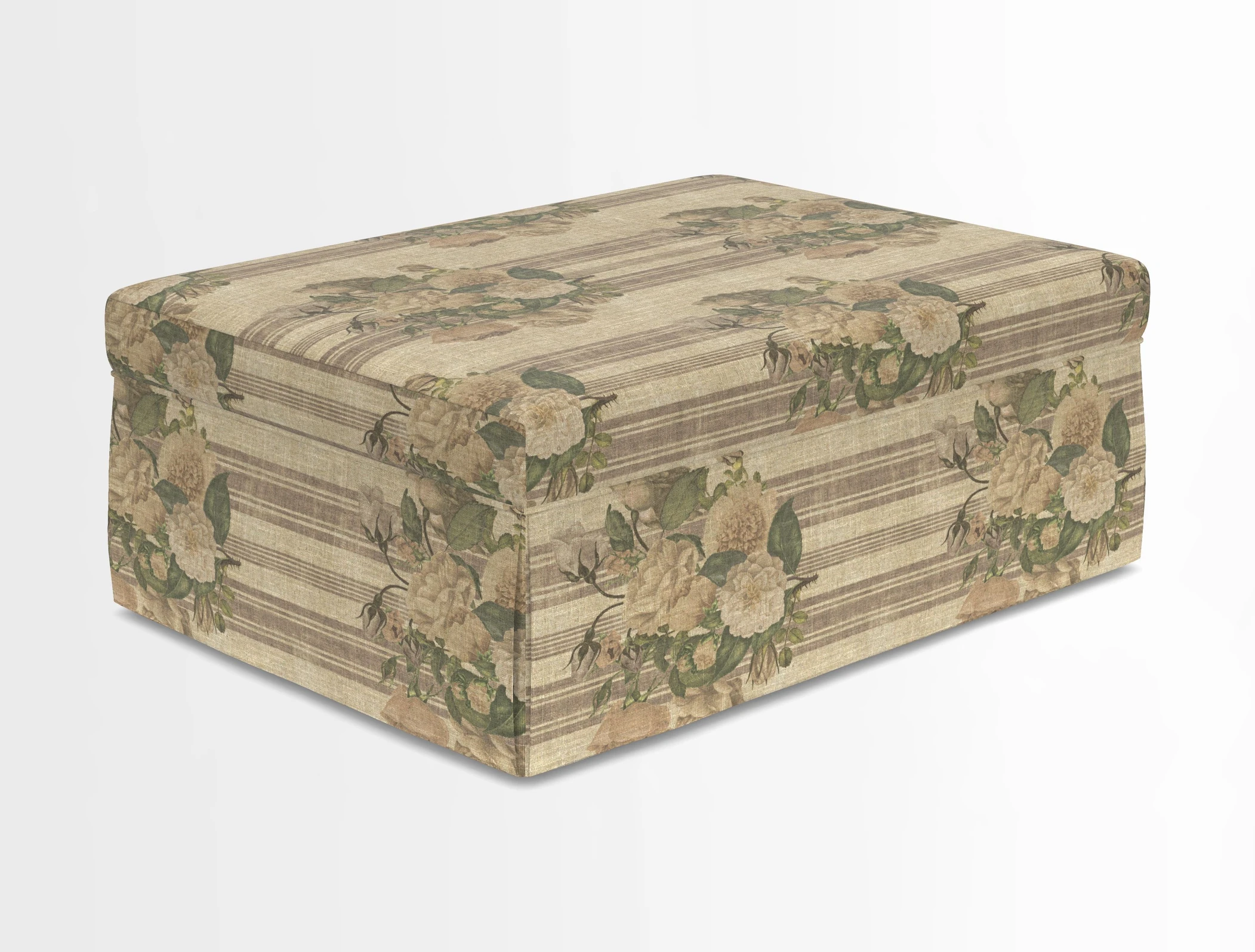 Fontwell footstool in Globe Thistle Storm