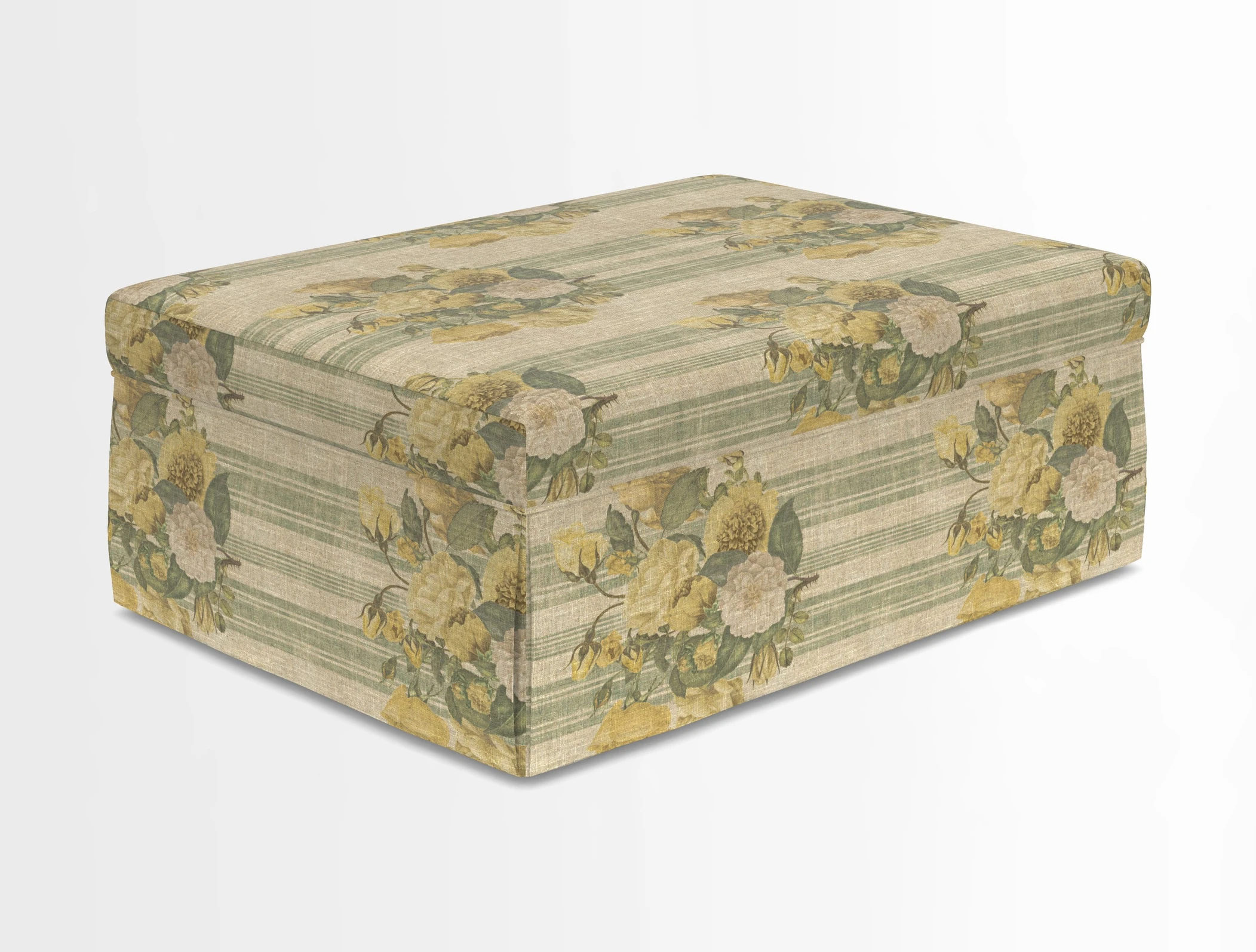 Fontwell footstool in Globe Thistle Storm