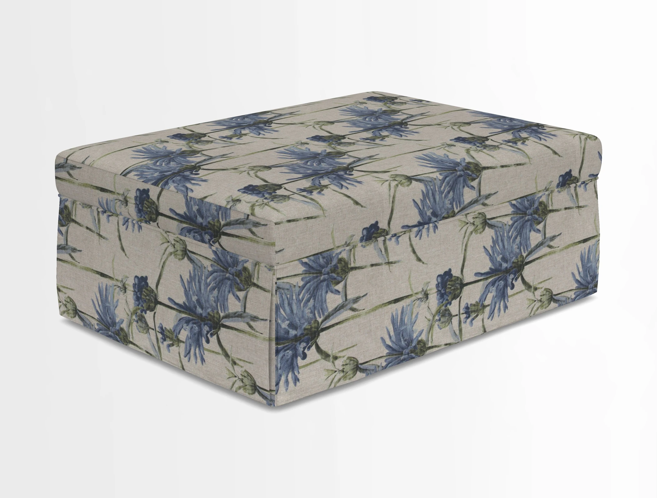 Fontwell footstool in Globe Thistle Storm